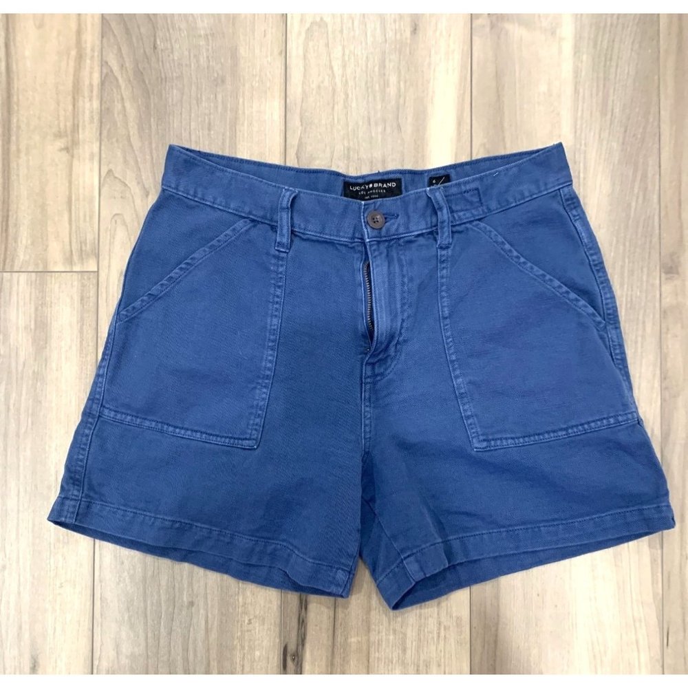 Lucky Brand Blue Relaxed Chino Denim Shorts Size 628